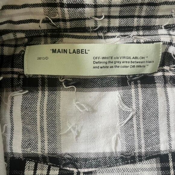 OFF-WHITE c/o VIRGIL ABLOH T™ Distressed Spray Paint Flannel Shirt Size M - Picture 2 of 7